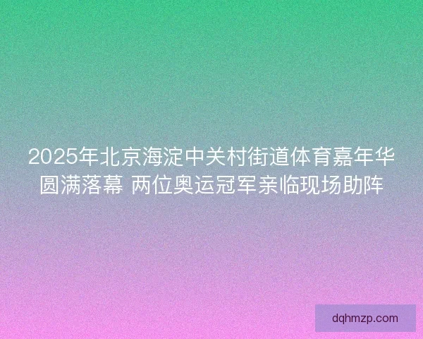 2025年北京海淀中关村街道体育嘉年华圆满落幕 两位奥运冠军亲临现场助阵